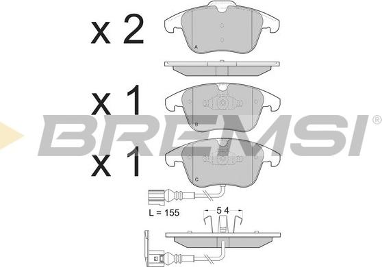 Bremsi BP3394 - Əyləc altlığı dəsti, əyləc diski furqanavto.az