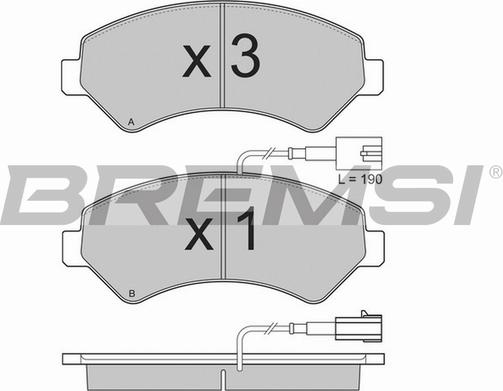 Bremsi BP3323TR - Əyləc altlığı dəsti, əyləc diski furqanavto.az