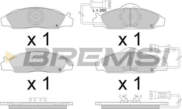 Bremsi BP2955 - Əyləc altlığı dəsti, əyləc diski furqanavto.az