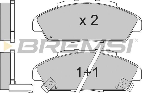 Bremsi BP2519 - Əyləc altlığı dəsti, əyləc diski furqanavto.az