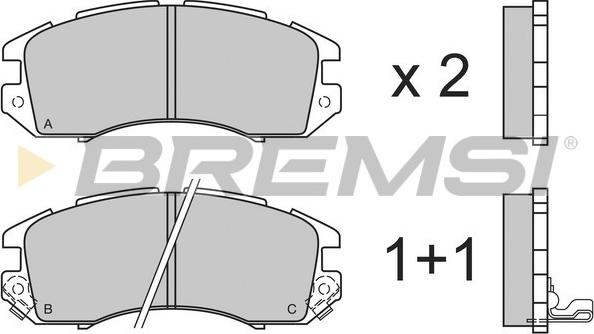 Bremsi BP2535 - Əyləc altlığı dəsti, əyləc diski furqanavto.az