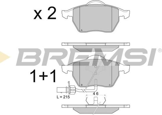 Bremsi BP2816 - Əyləc altlığı dəsti, əyləc diski furqanavto.az