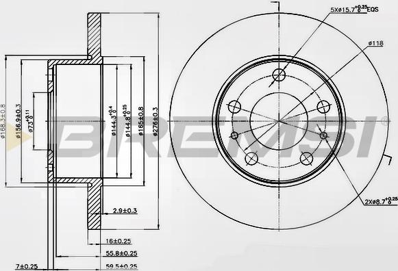 Bremsi CD5195S - Əyləc Diski furqanavto.az