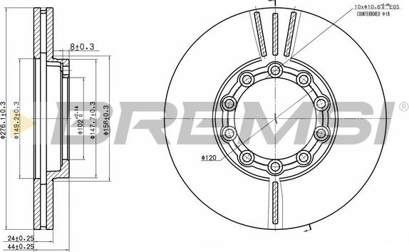 Bremsi CD5169V - Əyləc Diski furqanavto.az