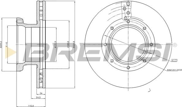 Bremsi CD5187V - Əyləc Diski furqanavto.az