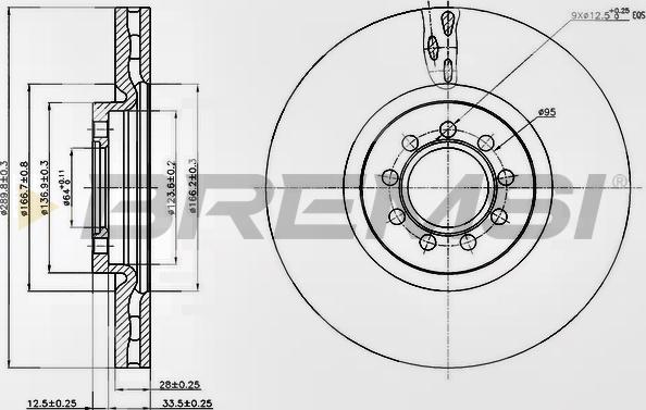 Bremsi CD5317V - Əyləc Diski furqanavto.az