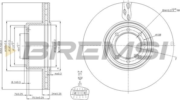 Bremsi CD5321V - Əyləc Diski furqanavto.az