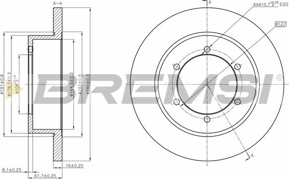 Bremsi CD5327S - Əyləc Diski furqanavto.az