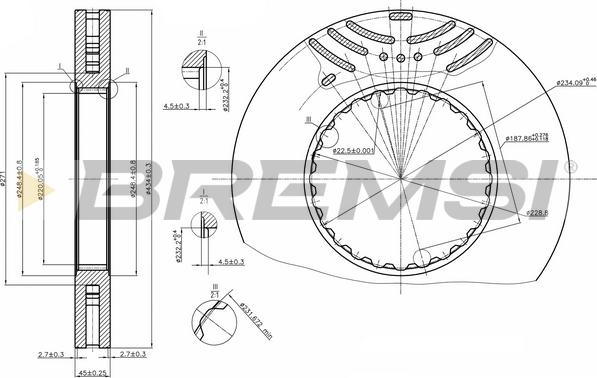 Bremsi CD5259V - Əyləc Diski furqanavto.az