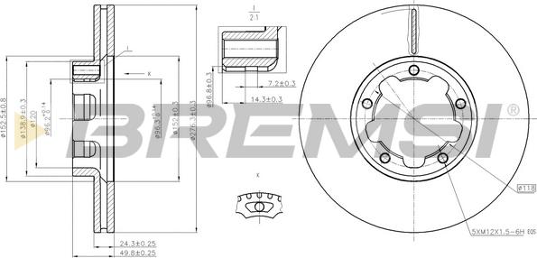 Bremsi CD5261V - Əyləc Diski furqanavto.az