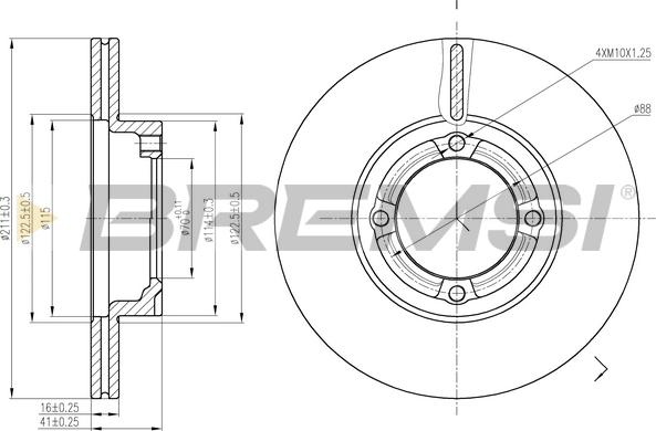 Bremsi CD6941V - Əyləc Diski furqanavto.az