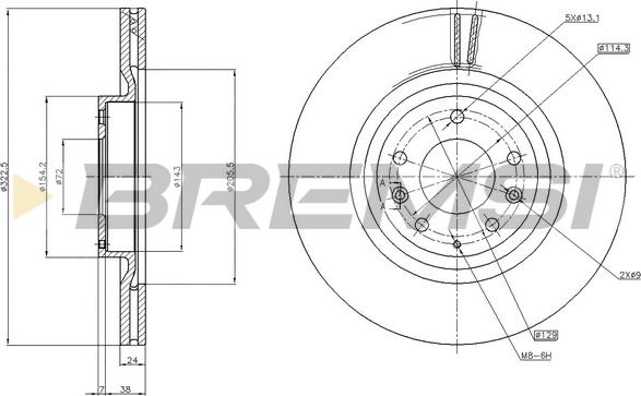 Bremsi CD6960V - Əyləc Diski furqanavto.az