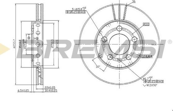 Bremsi CD6927V - Əyləc Diski furqanavto.az