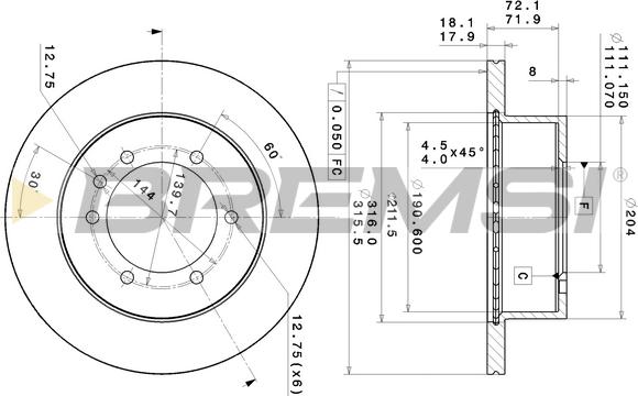 Bremsi CD6976V - Əyləc Diski furqanavto.az