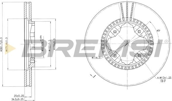 Bremsi CD6494V - Əyləc Diski furqanavto.az