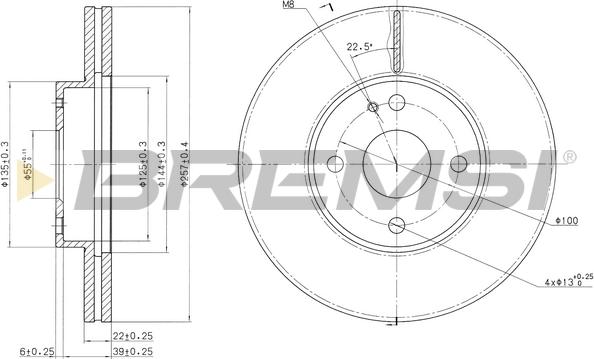 Bremsi CD6495V - Əyləc Diski furqanavto.az