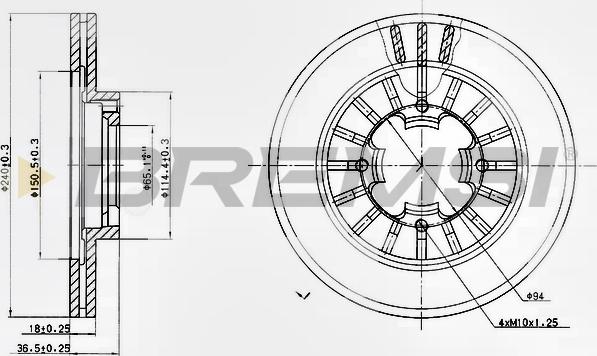 Bremsi CD6465V - Əyləc Diski furqanavto.az