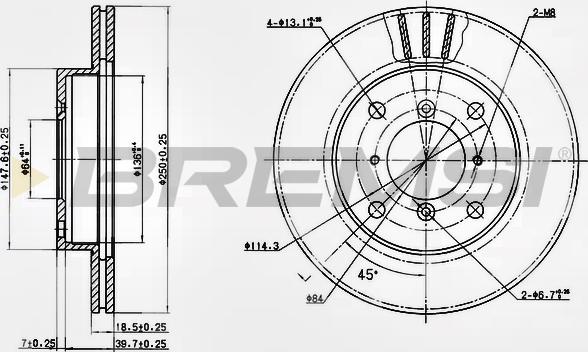 Bremsi CD6400V - Əyləc Diski furqanavto.az