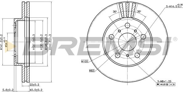 Bremsi CD6402V - Əyləc Diski furqanavto.az