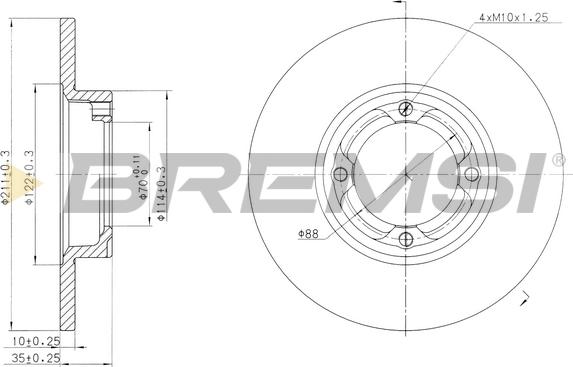 Bremsi CD6418S - Əyləc Diski furqanavto.az