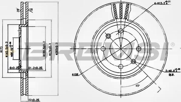 Bremsi CD6489V - Əyləc Diski furqanavto.az