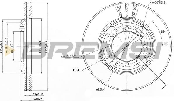 Bremsi CD6482V - Əyləc Diski furqanavto.az