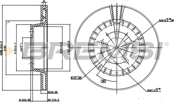 Bremsi CD6434V - Əyləc Diski furqanavto.az