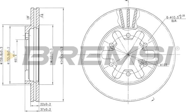 Bremsi CD6421V - Əyləc Diski furqanavto.az