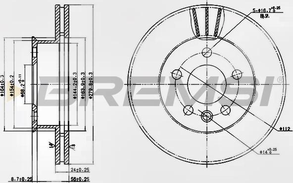 Bremsi CD6427V - Əyləc Diski furqanavto.az