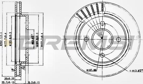 Bremsi CD6479V - Əyləc Diski furqanavto.az