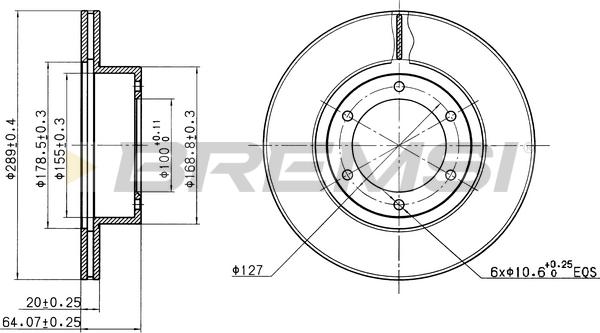 Bremsi CD6596V - Əyləc Diski furqanavto.az