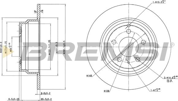 Bremsi CD6552S - Əyləc Diski furqanavto.az