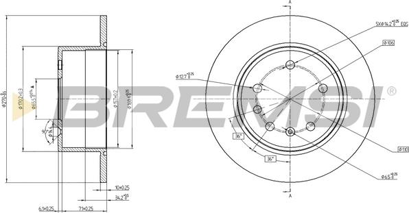 Bremsi CD6561S - Əyləc Diski furqanavto.az