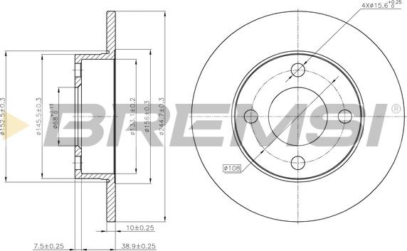 Bremsi CD6563S - Əyləc Diski furqanavto.az