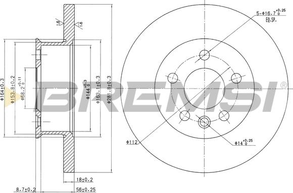 Bremsi CD6562S - Əyləc Diski furqanavto.az