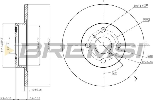 Bremsi CD6504S - Əyləc Diski furqanavto.az