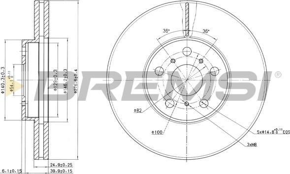 Bremsi CD6502V - Əyləc Diski furqanavto.az