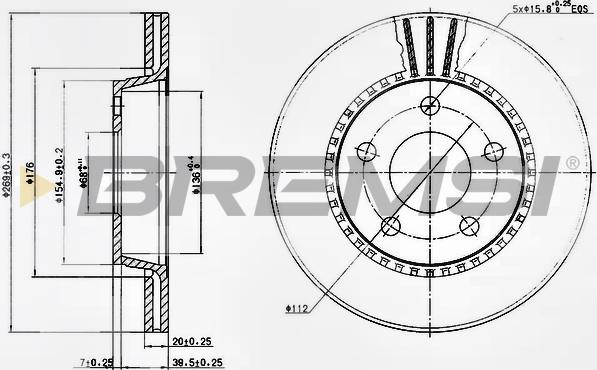 Bremsi CD6519V - Əyləc Diski furqanavto.az