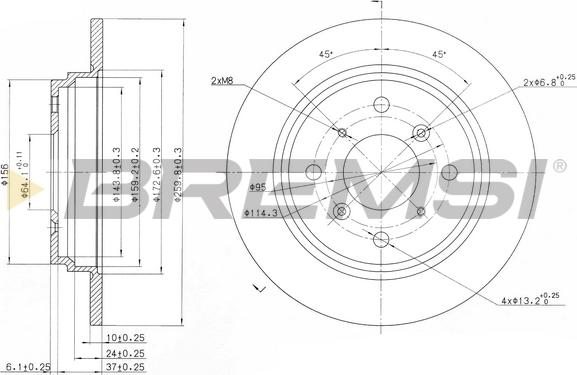 Bremsi CD6512S - Əyləc Diski furqanavto.az