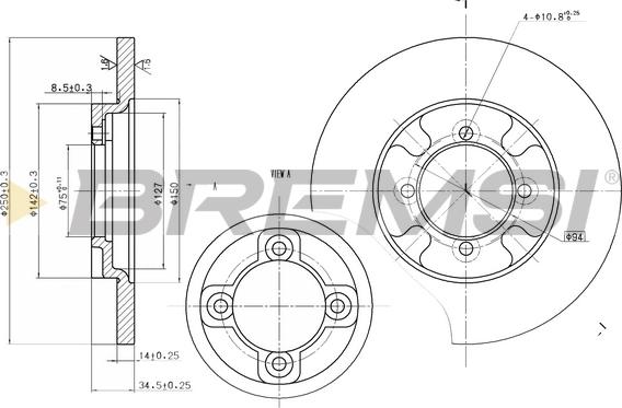 Bremsi CD6531S - Əyləc Diski furqanavto.az