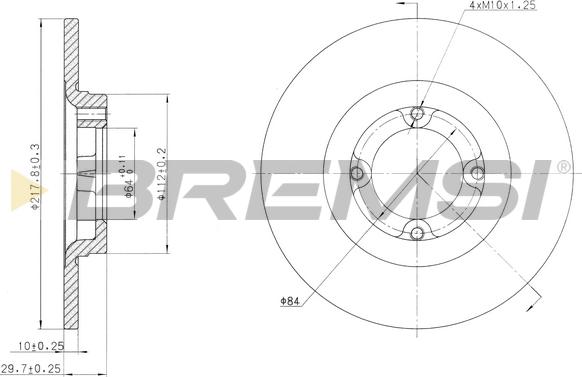 Bremsi CD6533S - Əyləc Diski furqanavto.az