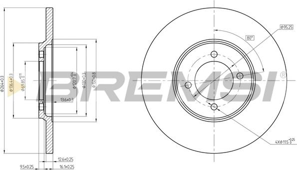 Bremsi CD6529S - Əyləc Diski furqanavto.az