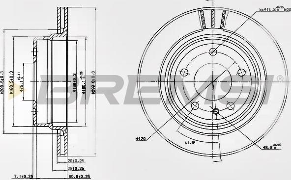 Bremsi CD6520V - Əyləc Diski furqanavto.az