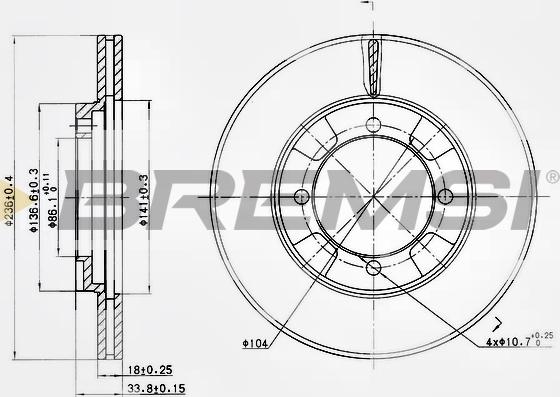 Bremsi CD6692V - Əyləc Diski furqanavto.az