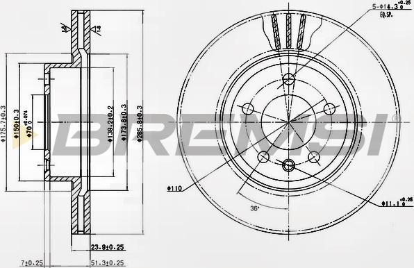 Bremsi CD6697V - Əyləc Diski furqanavto.az