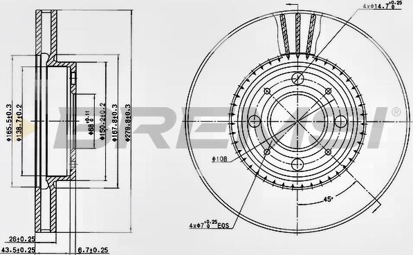 Bremsi CD6604V - Əyləc Diski furqanavto.az