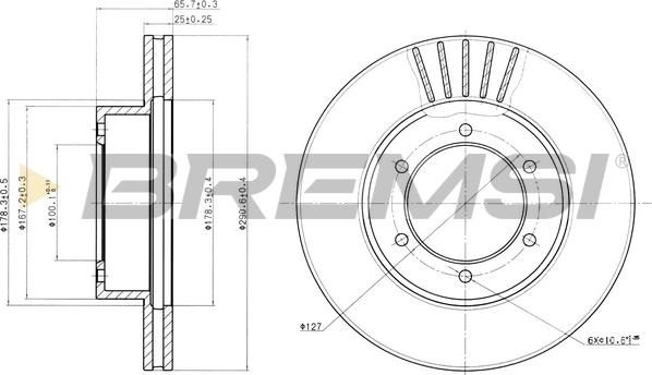 Bremsi CD6614V - Əyləc Diski furqanavto.az