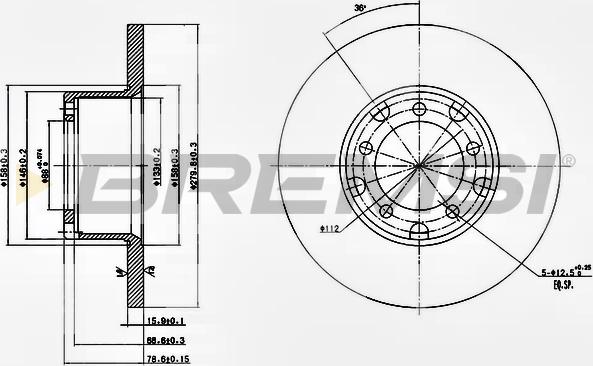 Bremsi CD6095S - Əyləc Diski furqanavto.az