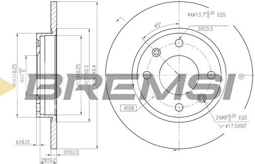 Bremsi CD6059S - Əyləc Diski furqanavto.az