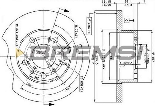 Bremsi CD6069S - Əyləc Diski furqanavto.az